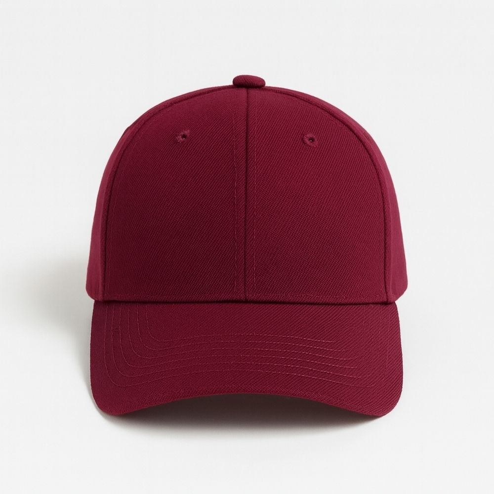 Burgundy Wine Red Structured Baseball Cap • Blank Adjustable Dad Hat • Unisex
